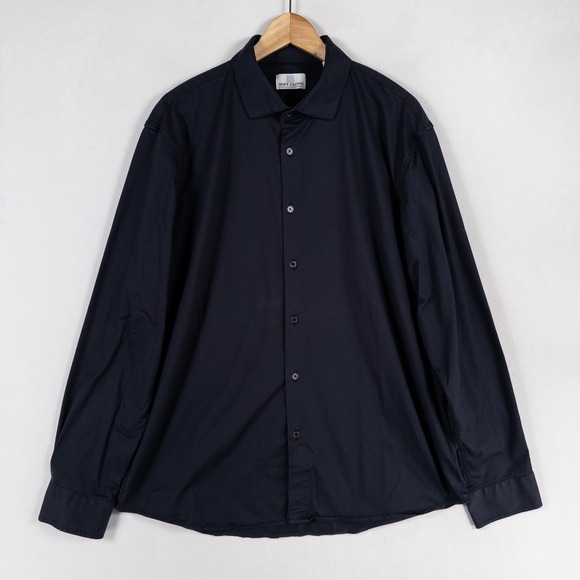 Soft Cloth Shirt Mens XL Charcoal Button Up Cotton Stretch Long Sleeve Casual - Picture 1 of 8